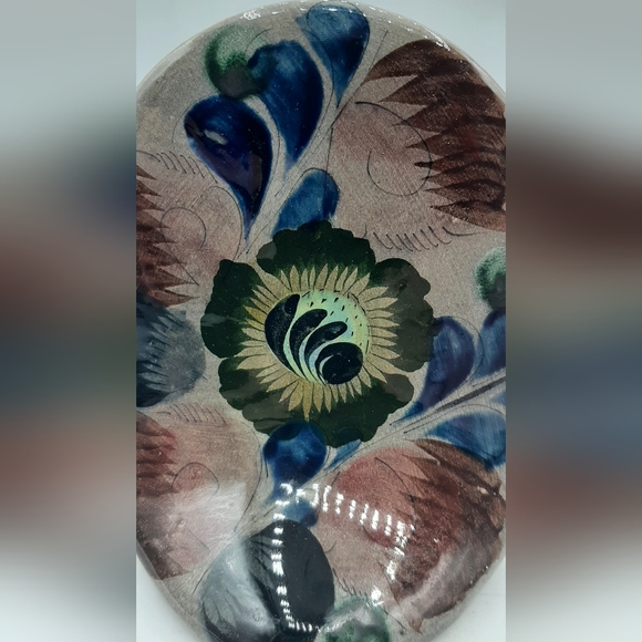 Vintage Owl Tonala Mexican Folk Art Hand Painted Ceramic Pottery Mid Century 5” - Picture 6 of 7